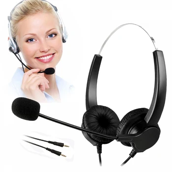 شراء100 قطعة PC سماعة 3.5 مللي متر مع ميكروفون PC سماعات إلغاء الضوضاء Mic سكايب سماعة للأعمال على الكمبيوتر ، الكمبيوتر ، الكمبيوتر المحمول