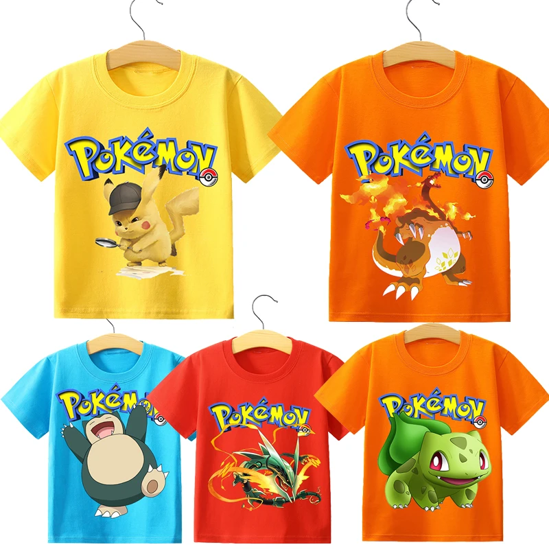子供のためのポケモンtシャツ ブティックの服 ムーンプリントの半袖 綿100 デジタル Null Aliexpress