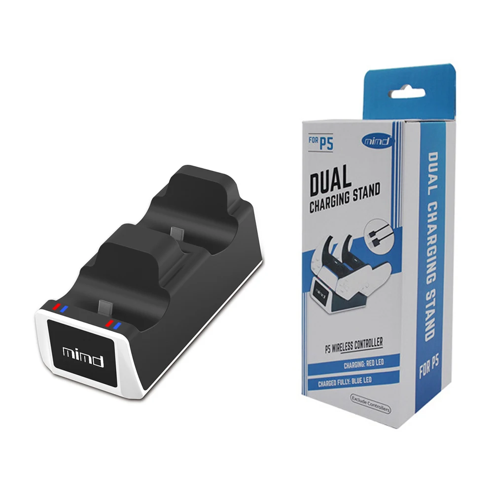 

Dual Seat Charging Stand for PS5 Controller Handle Gamepad Charger with LED Light for PS5 Game Controller