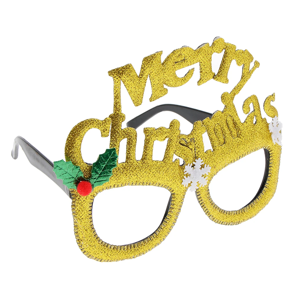 Glitter Merry Christmas Snowflake Sunglasses Novelty Glasses Xmas Party Favors for Parties and Christmas Kids and Adults