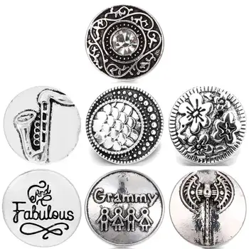 

20pcs High Quality 18mm Metal Snap Button Charm many styles button Snap Button Jewelry
