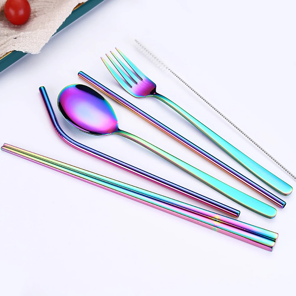 6 шт./компл. корейский стиль Портативный Нержавеющая сталь палочки из