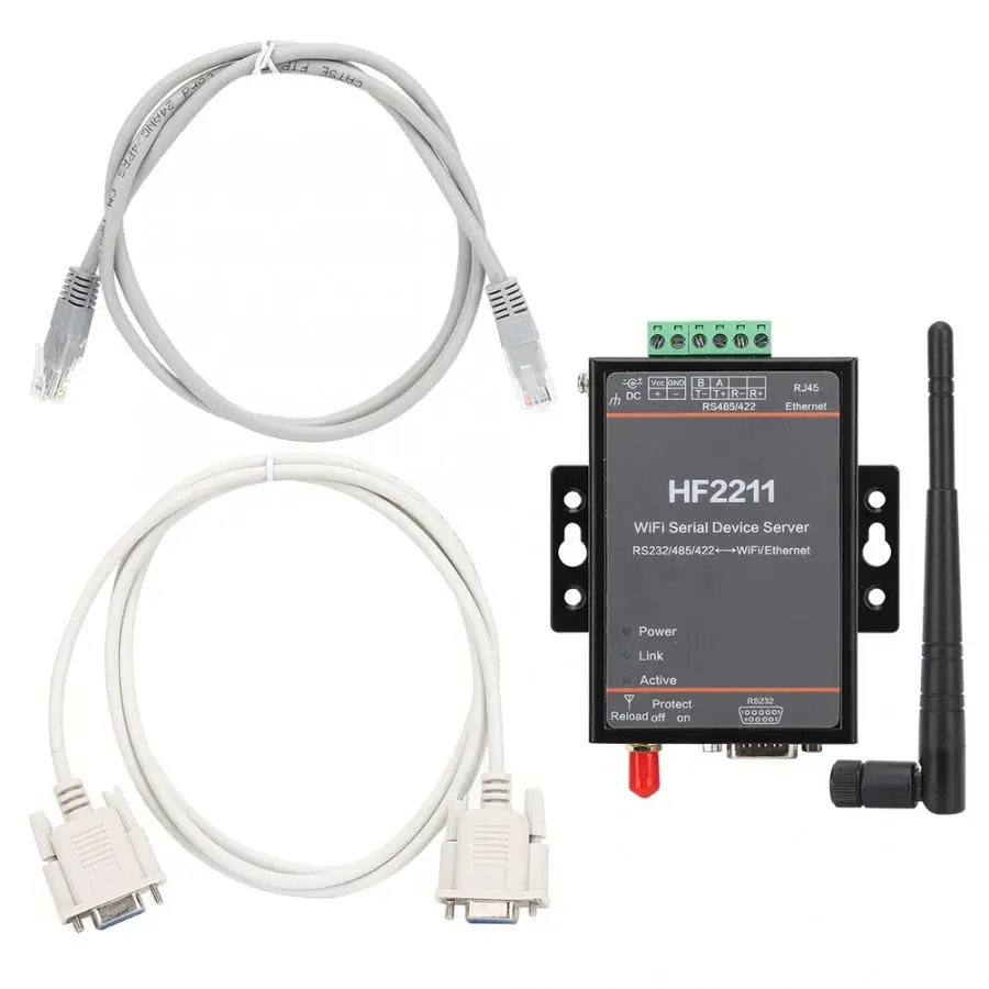 HF2211 последовательный сервер RS232/485/422 к Wi-Fi и Ethernet DTU Сетевая связь 5-36VDC серийный