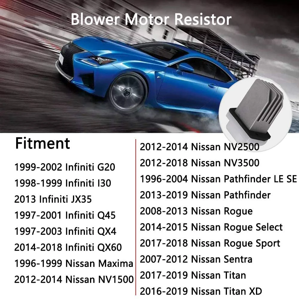 A/C Blower Motor Resistor for Nissan Titan Rogue Sentra NV2500 Infiniti QX60 