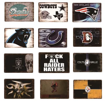 

Rugby party Supplies America football tin metal Plate Home Bar Pub Cafe Party decorations