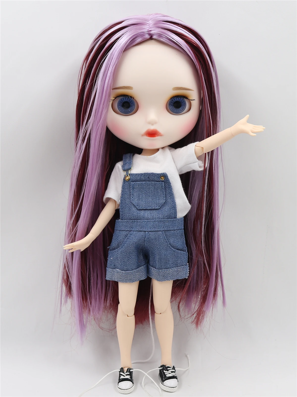Neo Blythe Doll with Multi-Color Hair, White Skin, Matte Pouty Face & Custom Jointed Body 1