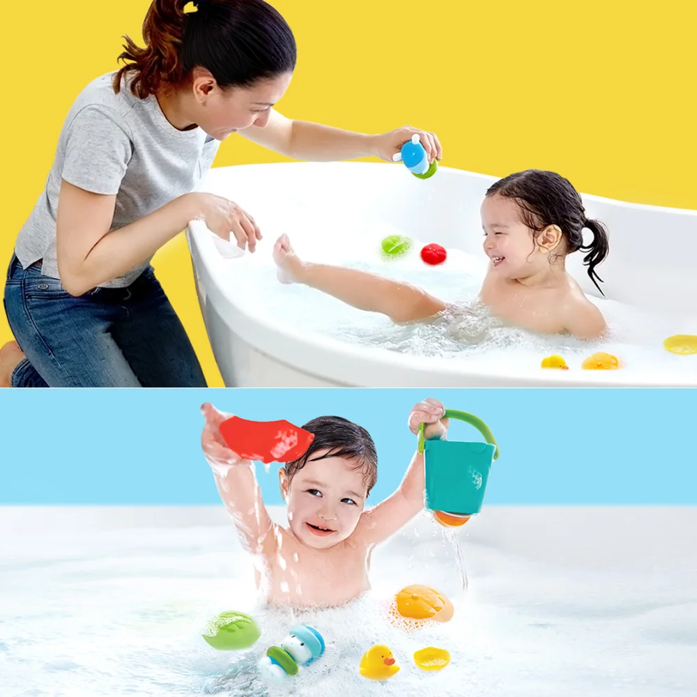Игровой набор Xiaomi Mitu Hape Happy Water, цветные детские игрушки для ванной, набор, экологическая безопасность, модный мультяшный набор, 7 шт