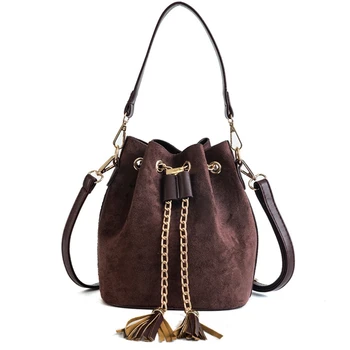 

Women Suede Shoulder Bags Tassel Bucket Bags for Girls Crossbody Bags Women'S Bag Sac a Main Femme