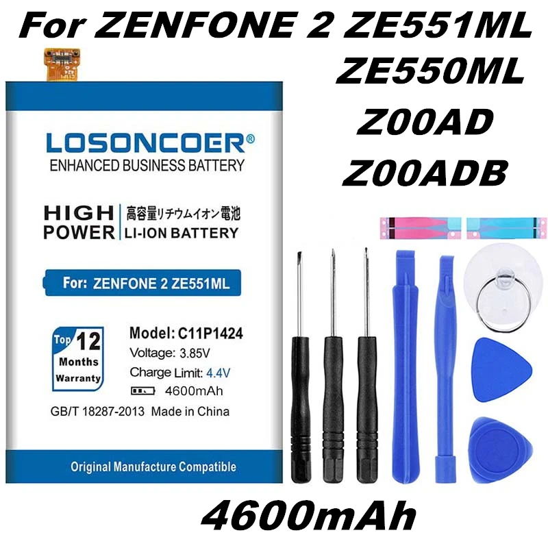 LOSONCOER 4600 мАч Аккумуляторы для телефонов C11P1424 батарея Asus Zenfone 2 ZE551ML ZE550ML Z00AD Z00ADB Z00A