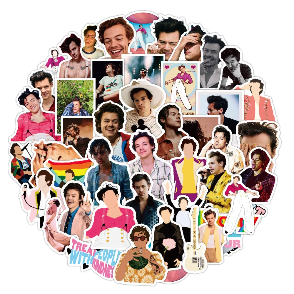 

50PCS British Singer Harry Edward Styles Graffiti Stickers Skateboard Fridge Guitar Laptop DIY Waterproof Cool Sticker Decals