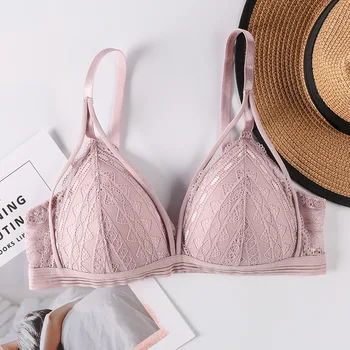 

New Sexy Floral Lace Bras for Women Lingerie Deep V Bralette Female Brassiere Girl Back Buckle Wireless Underwear Push Up Bra