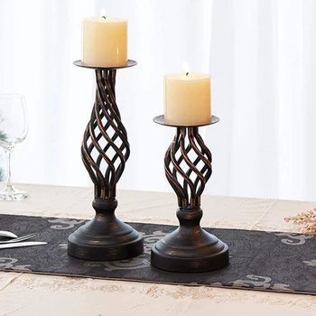 

Decorative Candle Holder Set of 2, Metal Romantic Candlesticks, Home Decor,Candle Stand for Fireplace, Gifts for Wedding