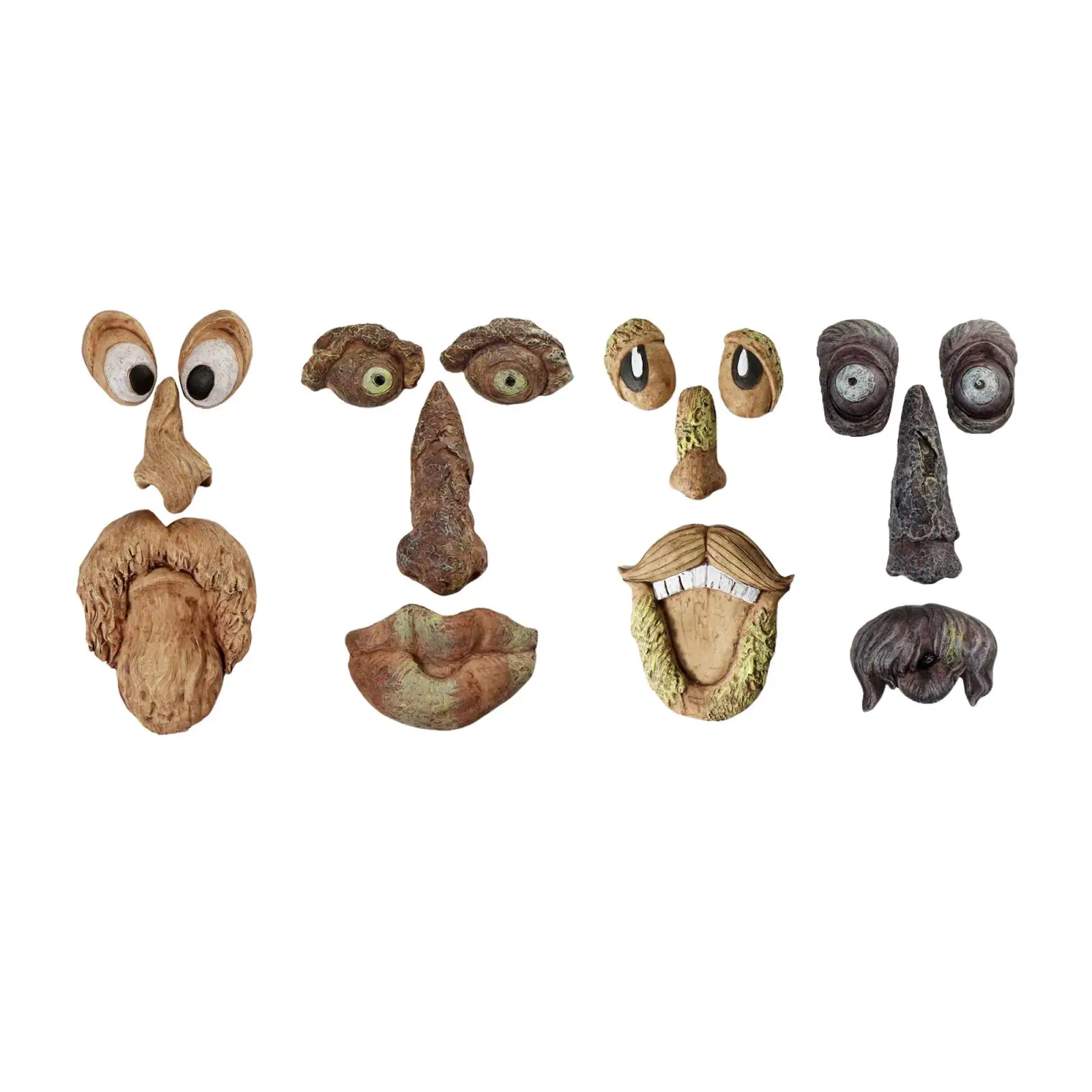 Tree Faces Decor Outdoor,Old Man Wild Bird Feeder Tree Hugger Statues in The Dark Eyes Garden Decor Yard Art