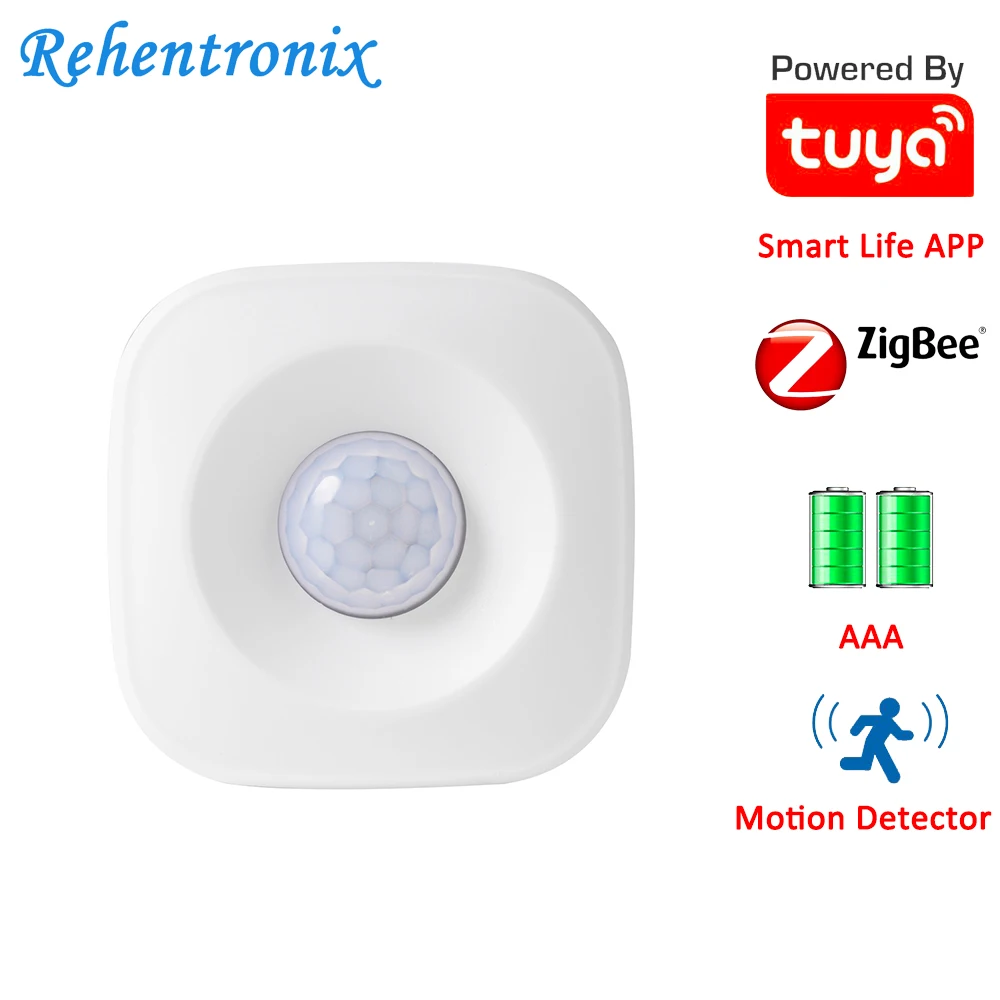AAA Battery Operated Tuya ZigBee PIR Motion Sensor Detector Works with Tuya ZigBee Hub