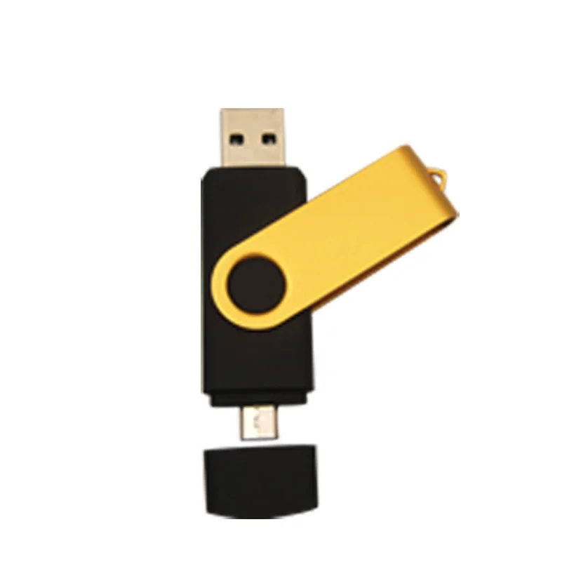 Металлический флеш-накопитель 2,0 микро OTG USB Android флеш-накопитель карта памяти 4 ГБ 8 ГБ 16 ГБ 32 ГБ 64 ГБ для смартфонов и ПК более 10 шт. бесплатный логотип - Цвет: yellow