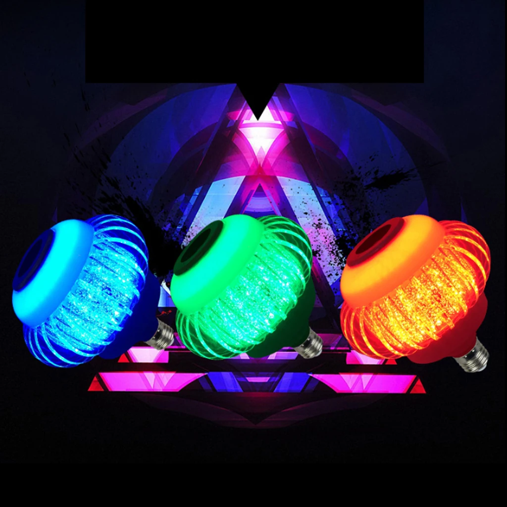12W LED Wireless Bluetooth Music Light Bulb RGB E27 Lamp Bulit-in Speaker