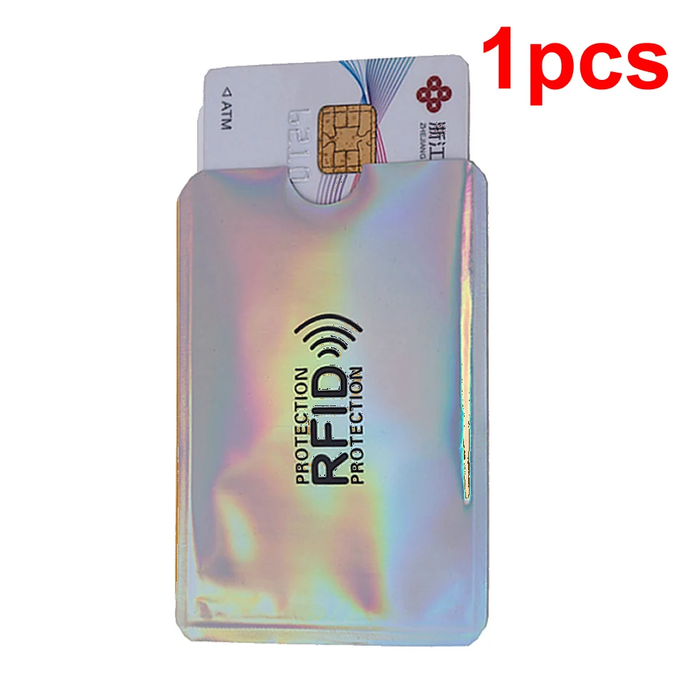 Анти Rfid кошелек Блокировка ридер замок банк держатель для карт Id банковский Чехол для карт металлический держатель для кредитных NFC алюминий 6*9,3 см - Цвет: 1pcs