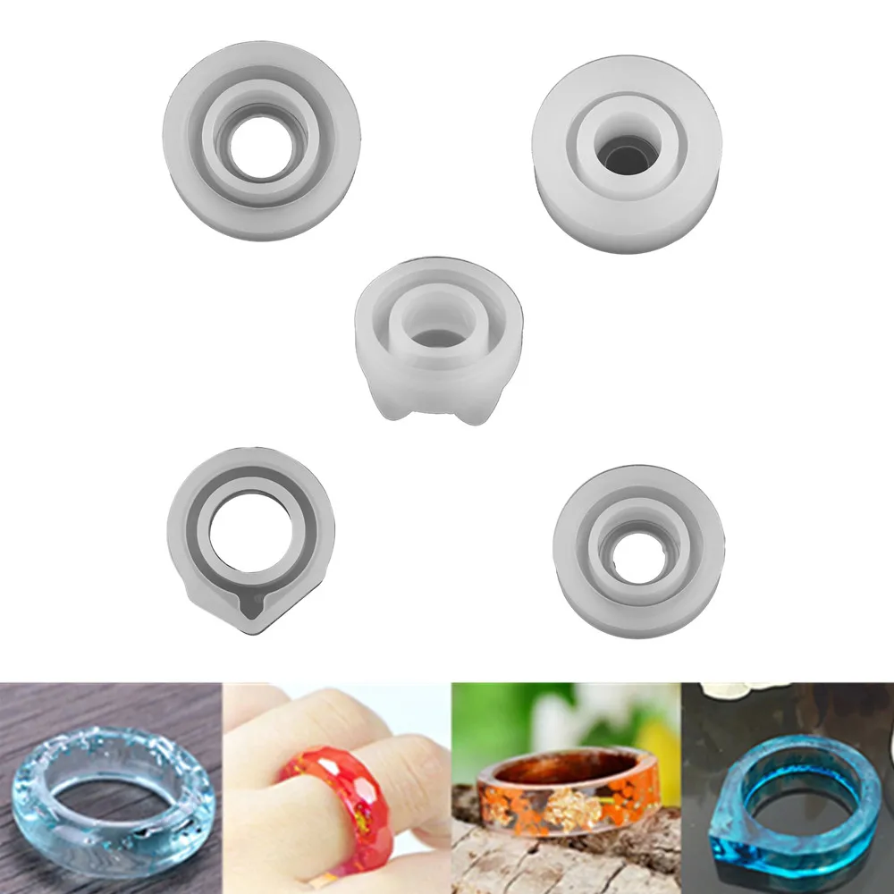 

1Pcs 5Style Rings Epoxy Resin Molds Mixed Size Silicone Casting Mould Tool For DIY Jewelry Making Pendant Supplies Accessories