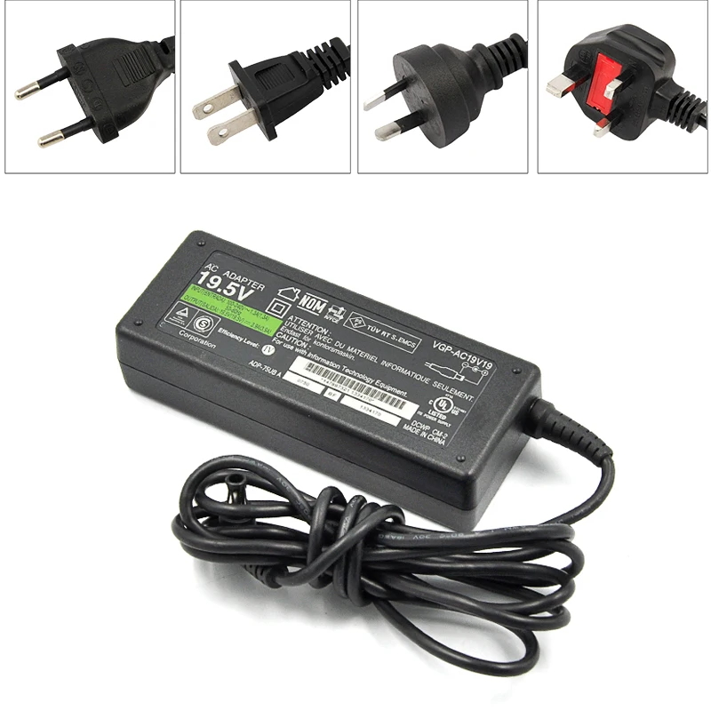 

Used Power Supply Cord for Sony Vaio AC Adapter Battery Charger VGP-AC19V19 19.5V 3.9A