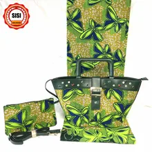 SISI Африканский воск сумочка набор, collocation высокого качества хлопок 6 ярдов Африканский Анкара расписаная восковая ткань женские Вечерние