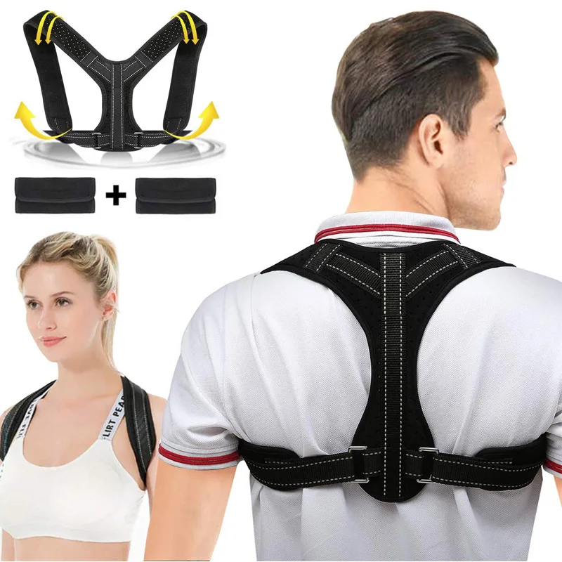 

Posture Corrector For Men And Women Adjustable Upper Back Brace For Clavicle Support and Providing Pain Relief From Neck&Back