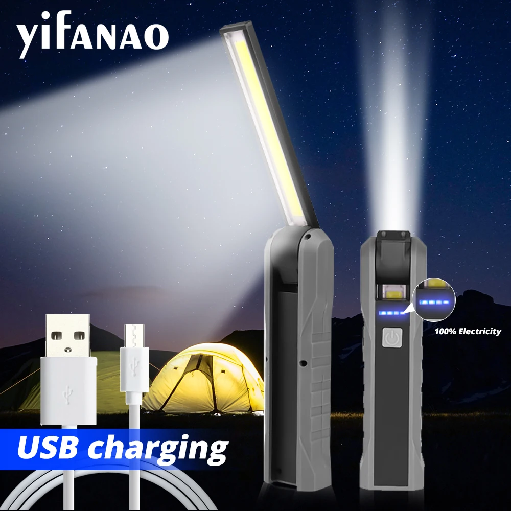 

Lampe Led Portable Spotlight Led Work Light Rechargeable 18650 Battery Outdoor Light For Hunting Camping USB Latern Flashlight