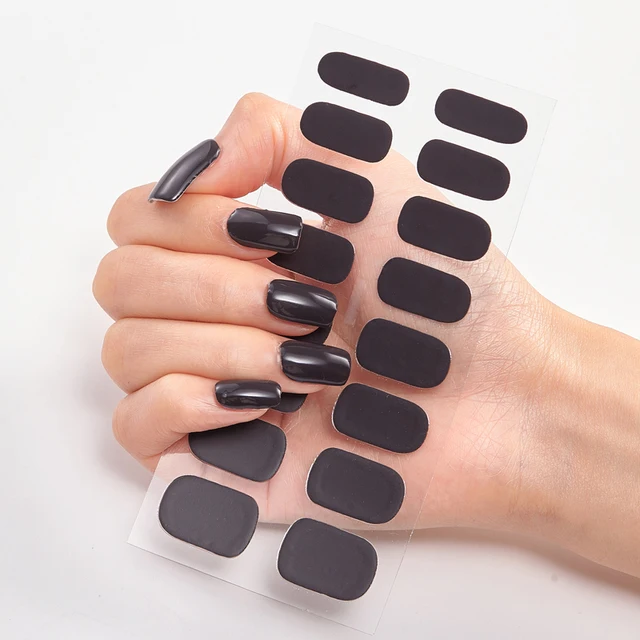 New Year Pure Color Nail Wrap DIY  Decals Plain Decor Stickers Nail Art Sticker Set Minimalist Nail Strip Christmas Nail Sticker CS-15