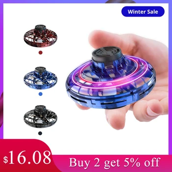 

Mini Drone UFO Intelligent Induction LED Flight Gyro Finger Spinner Flying Disc Decompression RC Toys Child Christmas Gifts