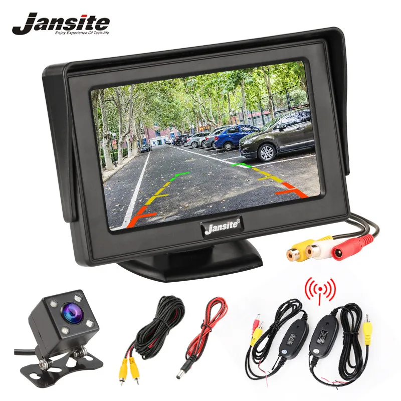 Монитор для автомобиля Jansite 4 3 дюймовый TFT ЖК дисплей беспроводная камера s