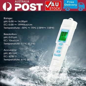 

Accessories Tester 3 In 1 Type PH & EC & TEMP Meter Acidometer Outdoor Plastic