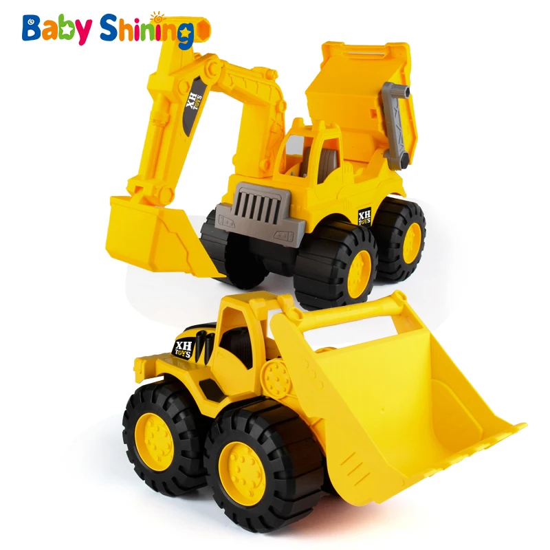 Baby Shining Car Toy Engineering Car Excavator Model Tractor Toy Dump Truck Model Classic Toy Vehicles Mini Gift for Boys