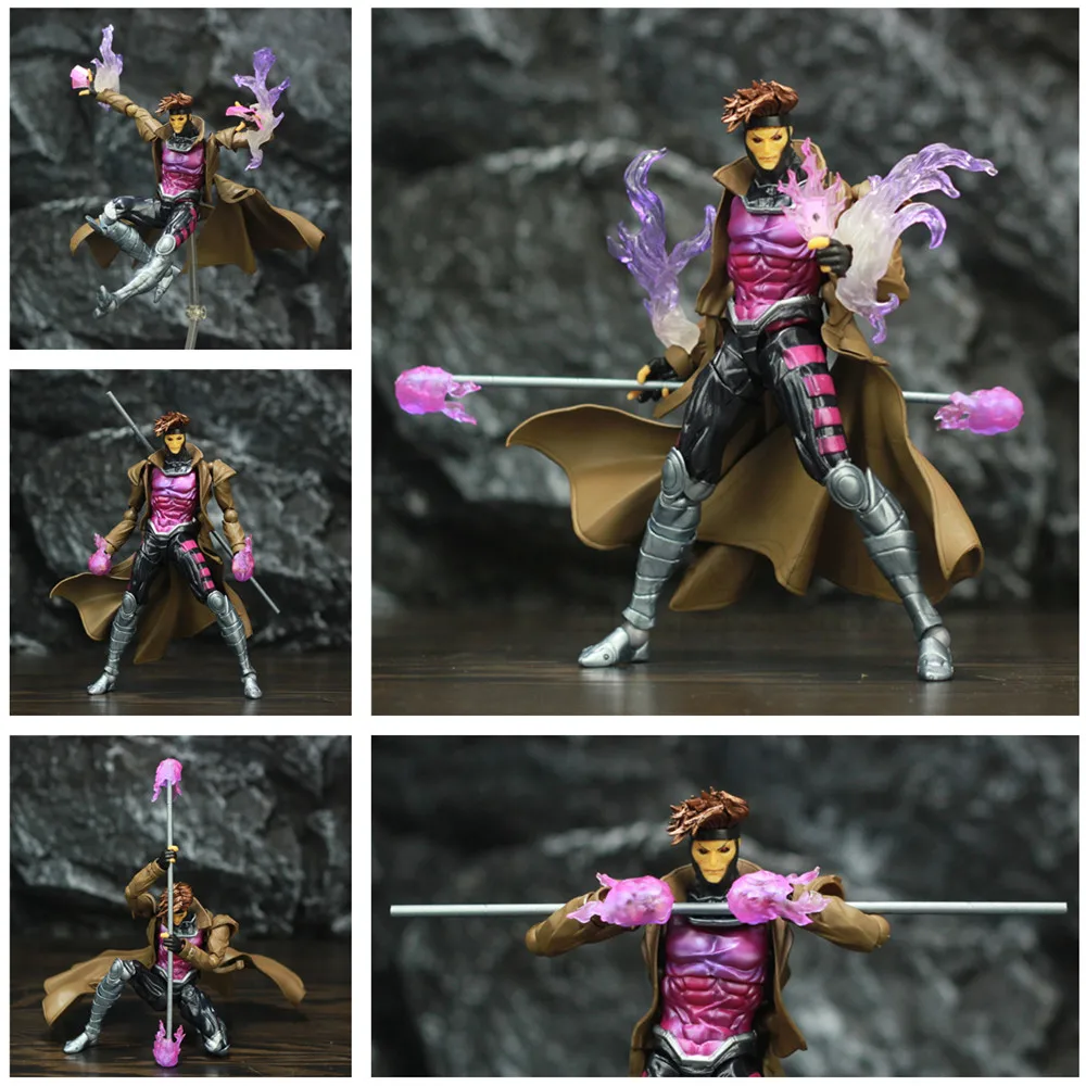 

Marvel X Men Gambit Remy Etienne LeBeau 6" Action Figure Complex KO's Revoltech Amazing Yamaguchi NO.012 Toys Doll X-Men Legends