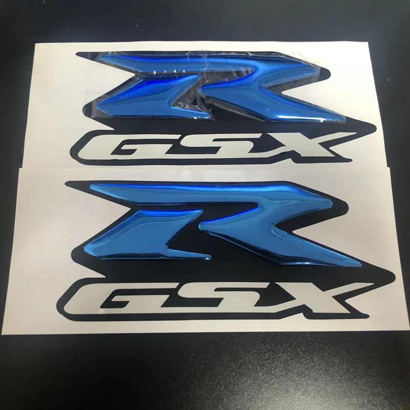 Комплект из 2 предметов, золотистого цвета, эмблема 3D Fender бак подписать аппликацию Стикеры для Suzuki GSXR 600 750 1000 K1/2/3/4/5/6/7/8/9 мотоцикл/крейсера/Измельчитель - Цвет: Синий
