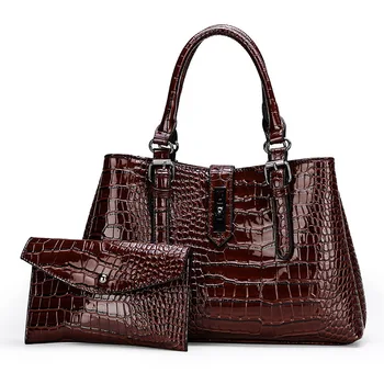 

2020 elegant large shoulder bag luxury handbag designer large capacity ladies handbag women crocodile pattern handbag handbags