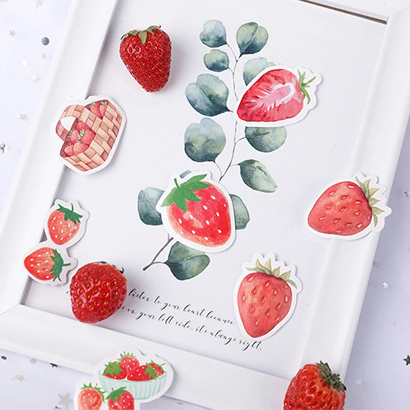1 коробка клубника бумажные стикеры для дневника Декор Diy Скрапбукинг стикер для канцелярских товаров Милый