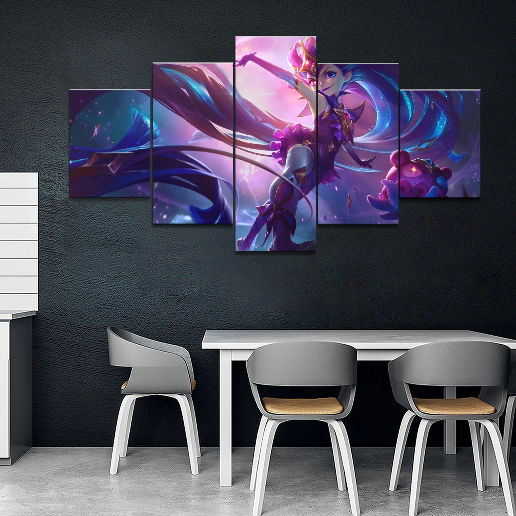 

5 Panel LOL League of Legends Zoe Game Canvas Printed Painting For Living Room Wall Art Decor HD Picture Artworks Poster