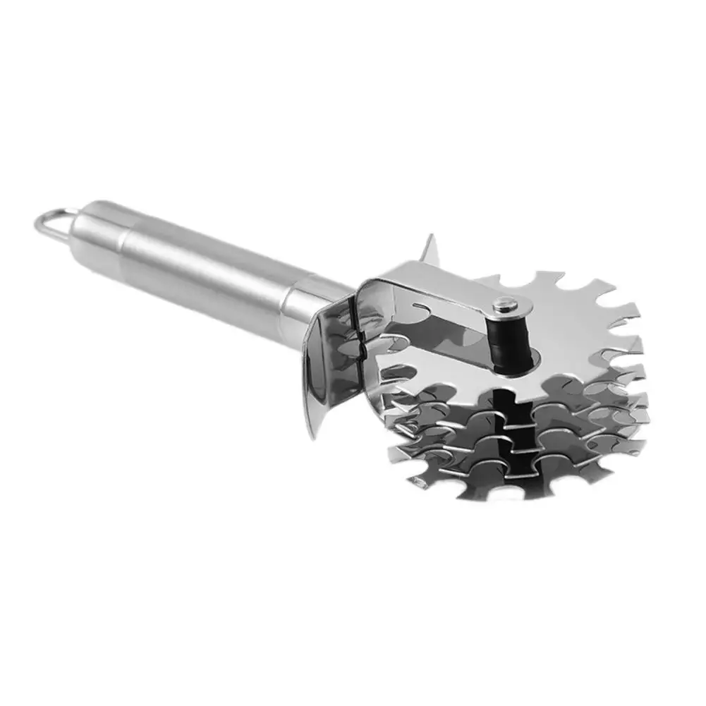 Meat Tenderizer Handheld Stainless Steel 5-Wheel Rolling Loose Meat Hammer Roller for Tendering Steak Beef Pork Kitchen Tool