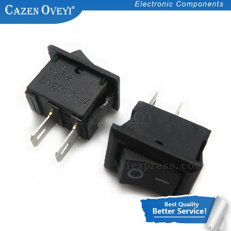 

10pcs/lot Ship switch KCD-117-S KCD1-11 black 2 feet 8.5mmx13.5mm the 250V 3A supply switch In Stock