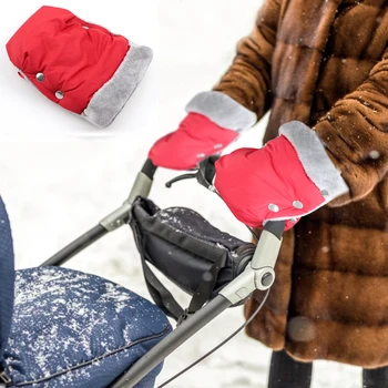 

2pcs /Set Winter Baby Pet Stroller Gloves Windproof Warm Thick Fleece Gloves Simple Portable and Easy to Wear