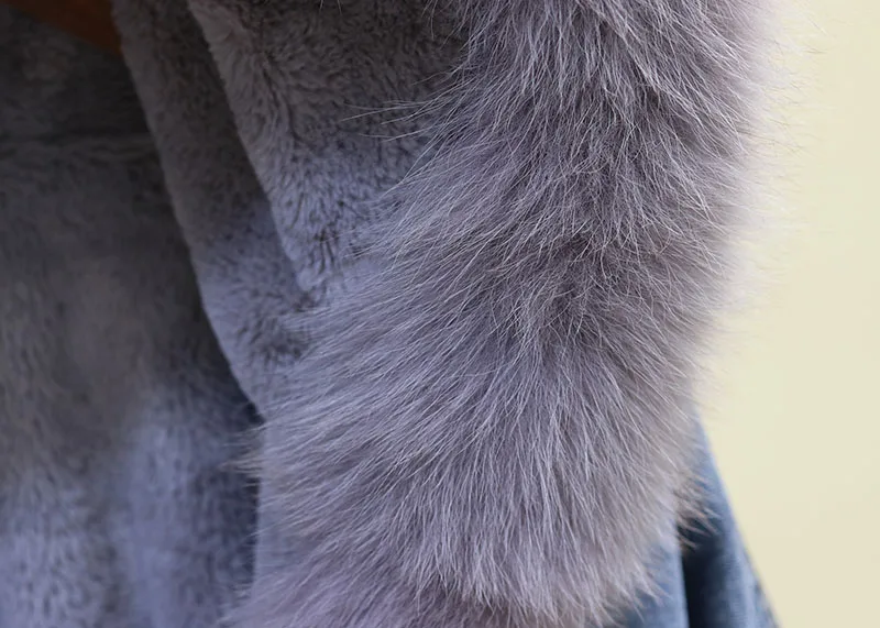 Зимняя женская джинсовая куртка с воротником из натурального меха, зимнее пальто, женская парка, женская джинсовая куртка с мехом, Вельветовые женские пальто