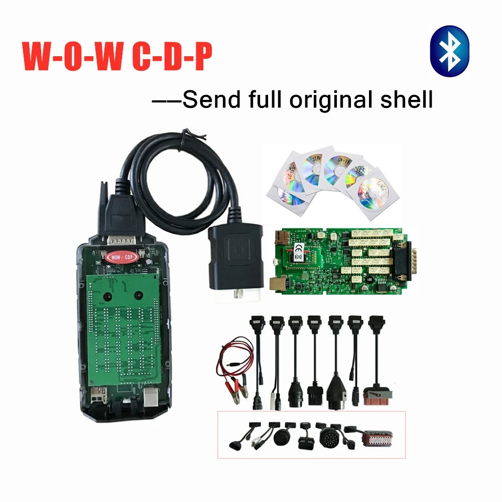 DHL+ W-O-W C-D-P Snooper с Bluetooth одиночный pcb V5.008 R2 сканер vd ds150e c-d-p для delphis obd автомобили Грузовики+ 8 шт. автомобильные кабели