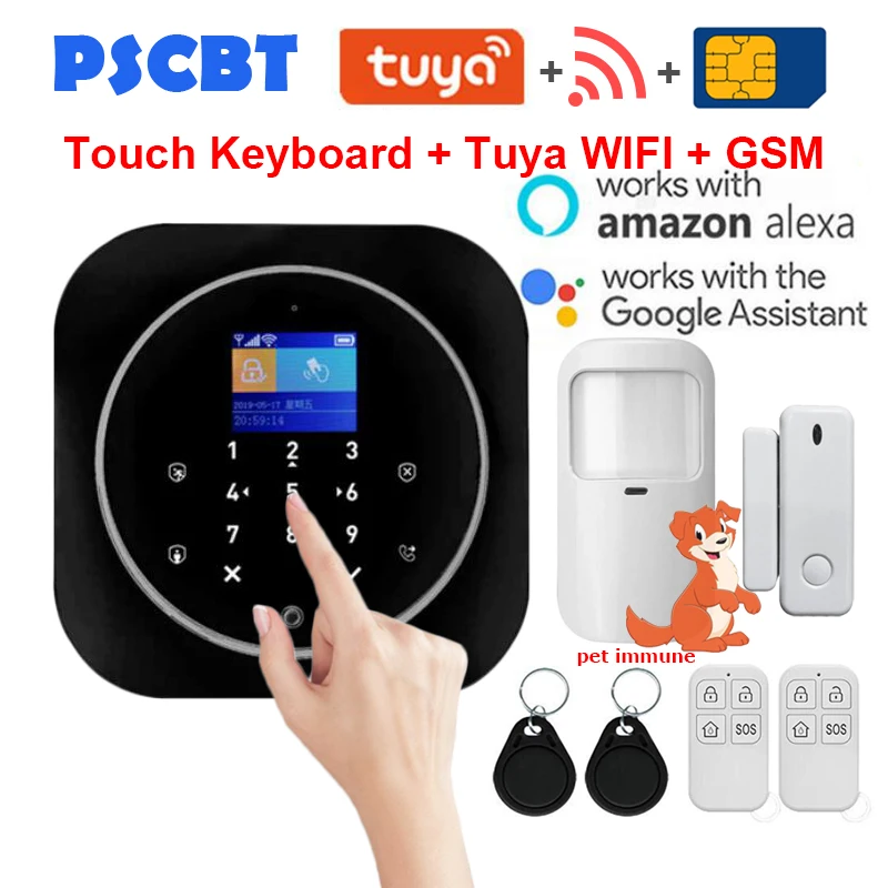 PS12 Tuya Домашняя безопасность Wi Fi GSM сигнализация Система sim карты телефон дозвона