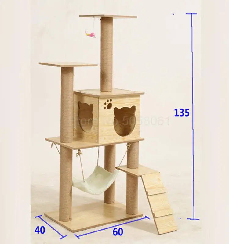 Большая кошачья альпинистская Рама кошачий наполнитель дерево когтеточка кошачья игрушка прыгающая платформа Многослойные твердые деревянные принадлежности для кошек - Цвет: ml1
