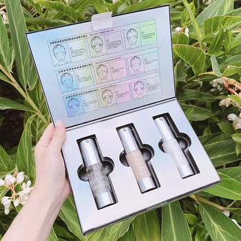 

Online Celebrity Celebrity Style Makeup Skin Care Three-piece Set before Makeup Make-up Base Foundation Highlights Eye Brightene