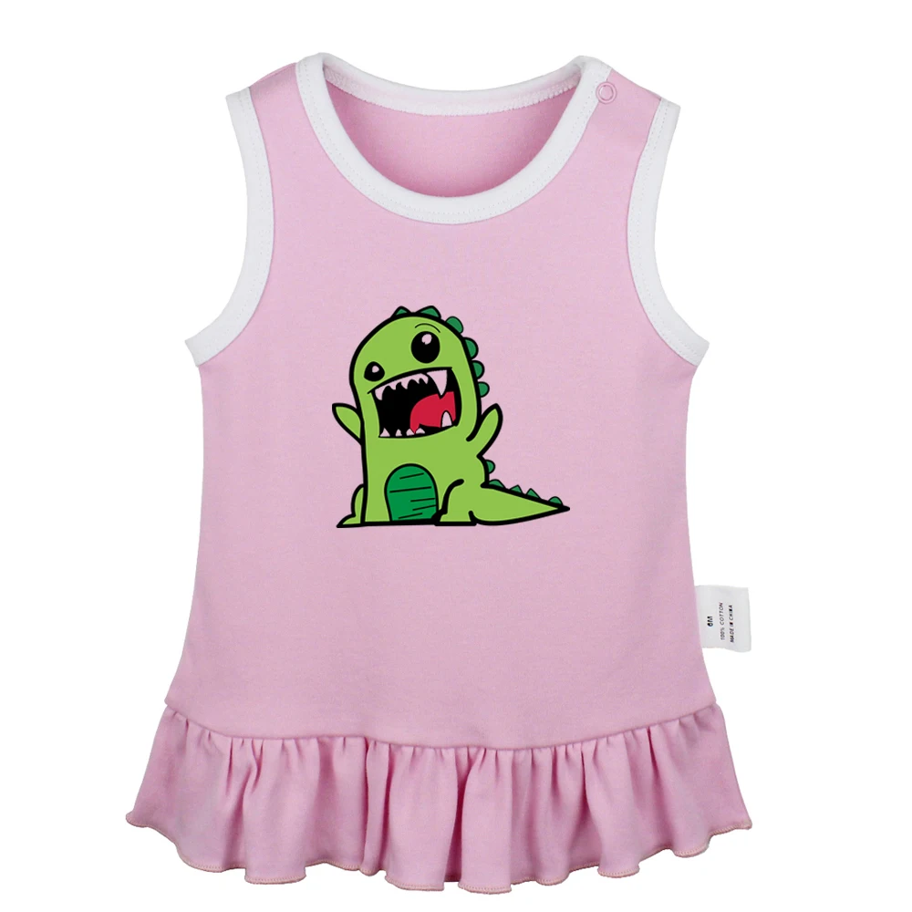 Милые ретро платья для новорожденных девочек с изображением динозавра T Rex и