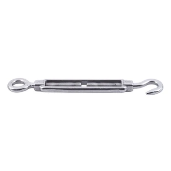 

M6 6mm Threaded Stainless Steel Hook Eye Type Die Cast Turnbuckle 5.7 inch
