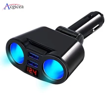 USB Автомобильное зарядное устройство 3.1A розетка для автомобильного прикуривателя Разветвитель штекер светодиодный адаптер для автомобильного зарядного устройства для iPhone XR XS 11 Pro samsung S10 S9