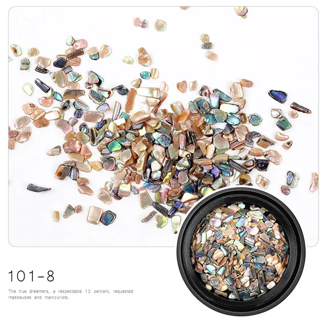 HNUIX 1 Box Shell Stone Nails Art Glitter for Nail UV Gel Nail Polish Flakies Decoration Nail Accessories 101-8