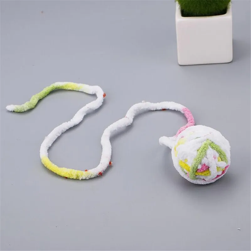 Игрушка для кошек, играющая в WoolBall, питомец, щенок, кошки, жевательные ловушки, игрушки, креативные Домашние животные, игрушка, мячик на веревочке, красочный шерстяной укус, мяч-пищалка, игрушки