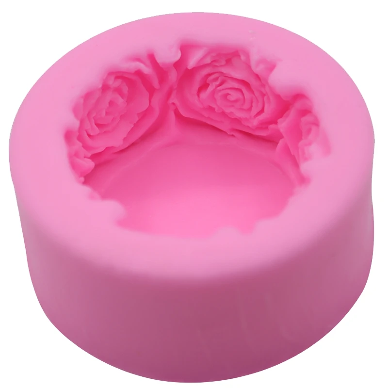 3D Round Rose Flowers Shape Silicone Soap Mold DIY Handmade Molds Making Cake Candle Craft Decoration | Дом и сад
